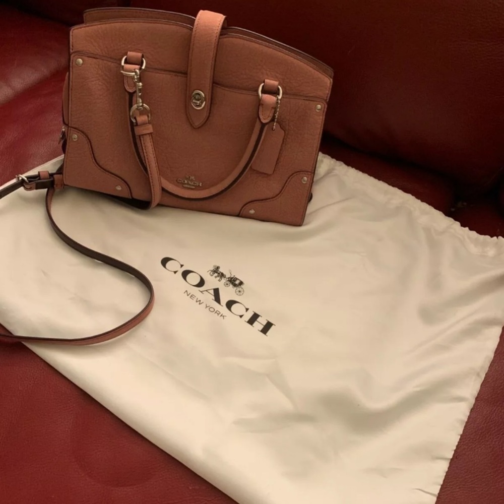 Coach Sparkly Pink Suede Mini Satchel